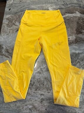 Ethos High-Rise Yellow Performance Leggings with Pockets